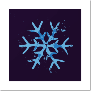 Garnge blue snowflake. Posters and Art